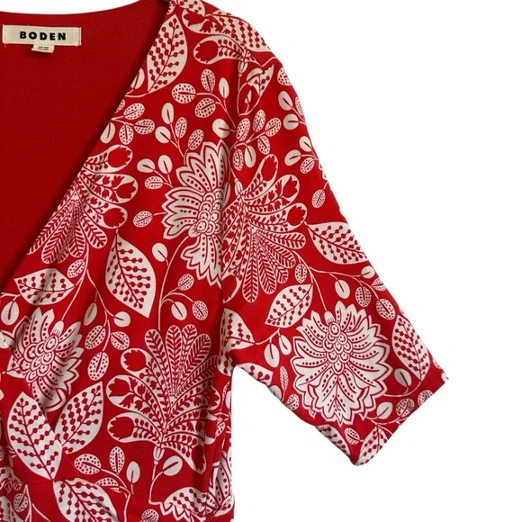 Boden Poppy Red Gardenia Jersey Dress Size 10 - Picture 7 of 13